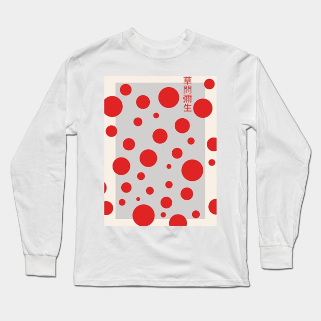 Yayoi Kusama Red Dots Long Sleeve T-Shirt by VanillaArt